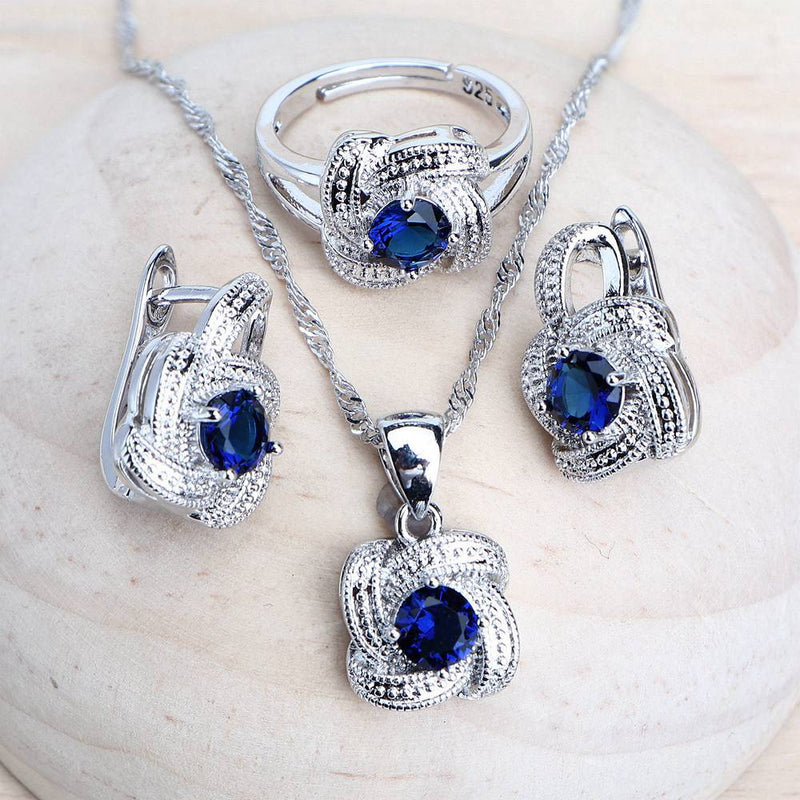 Jewelry Sets 925 Sterling Silver- Earrings Rings Bracelets Pendant Necklace