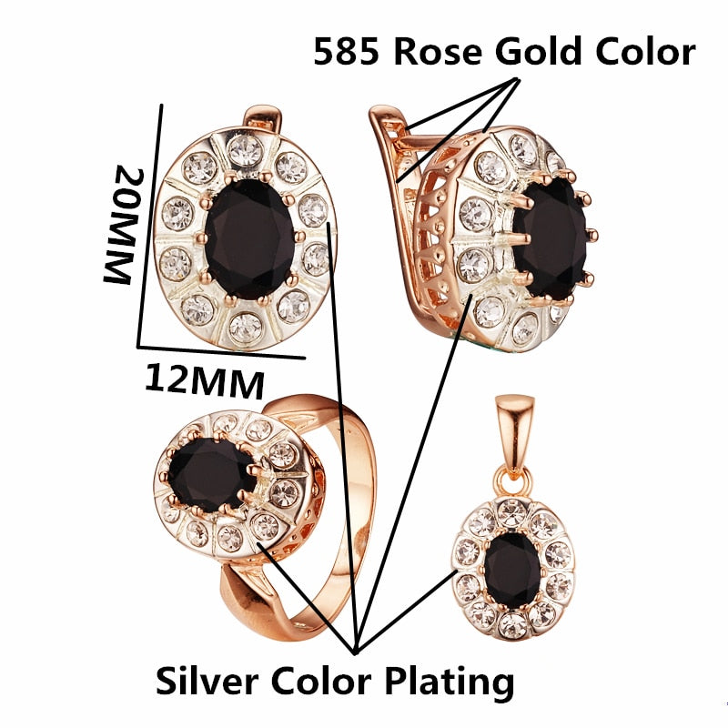 Jewelry Sets Rose Gold Silver Color