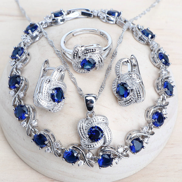 Jewelry Sets 925 Sterling Silver- Earrings Rings Bracelets Pendant Necklace