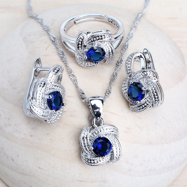 Jewelry Sets 925 Sterling Silver- Earrings Rings Bracelets Pendant Necklace