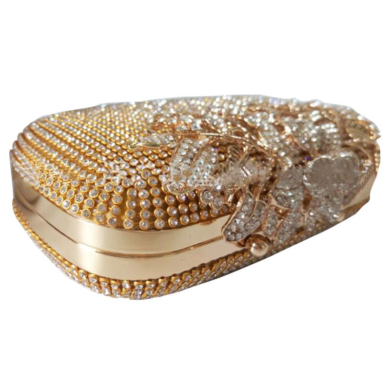 Floral Gold Rhinestone Clutch