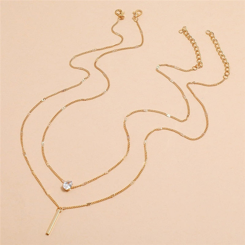 Gold Pendant Necklace Set For Women