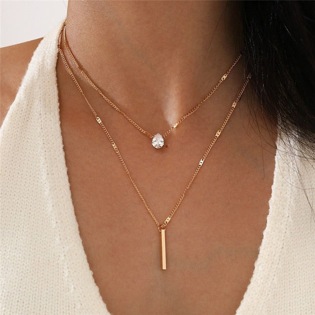 Gold Pendant Necklace Set For Women